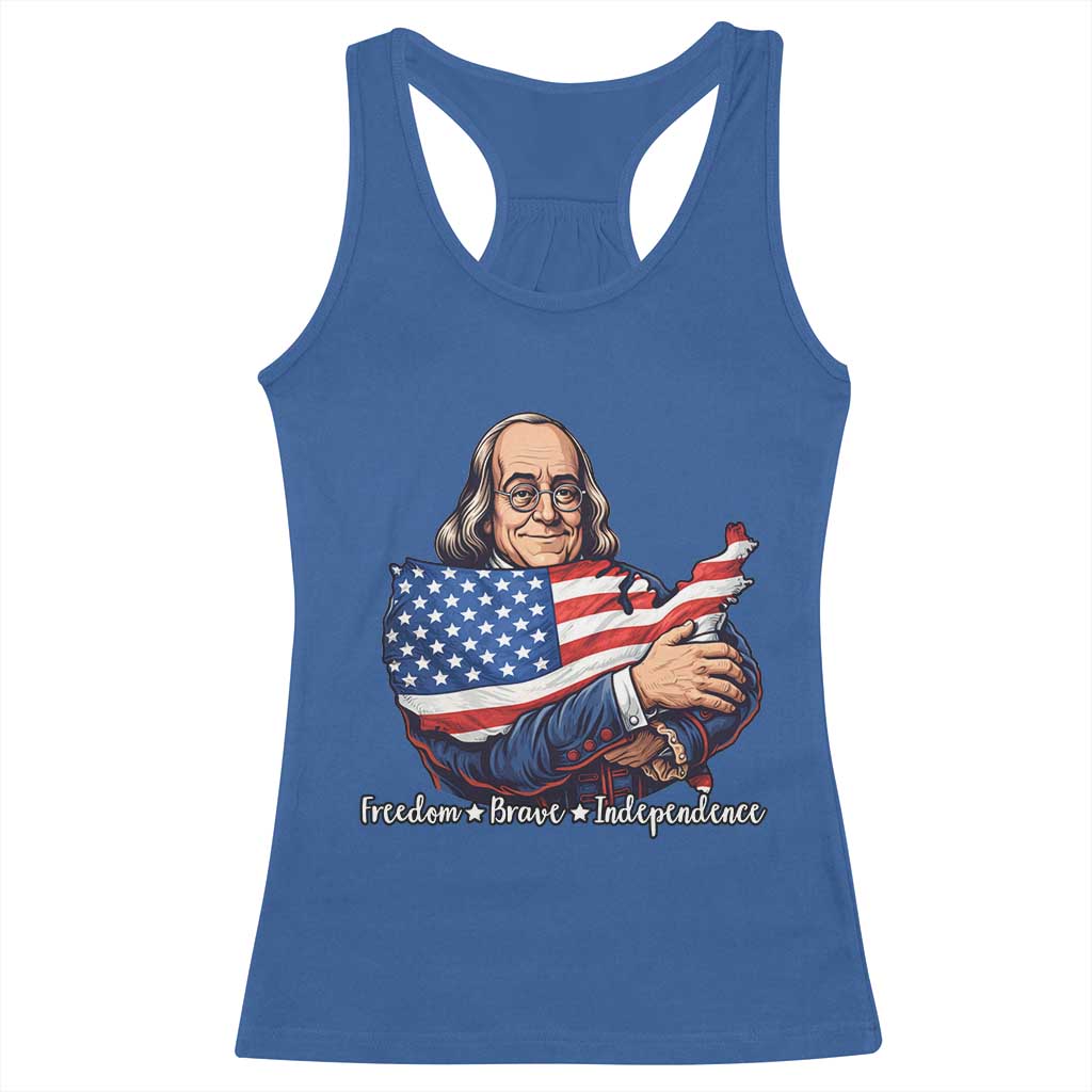 Benjamin Franklin Racerback Tank Top Freedom Liberty Independence American History TS12 Royal Blue Print Your Wear