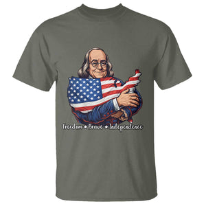 Benjamin Franklin T Shirt Freedom Liberty Independence American History TS12 Military Green Print Your Wear