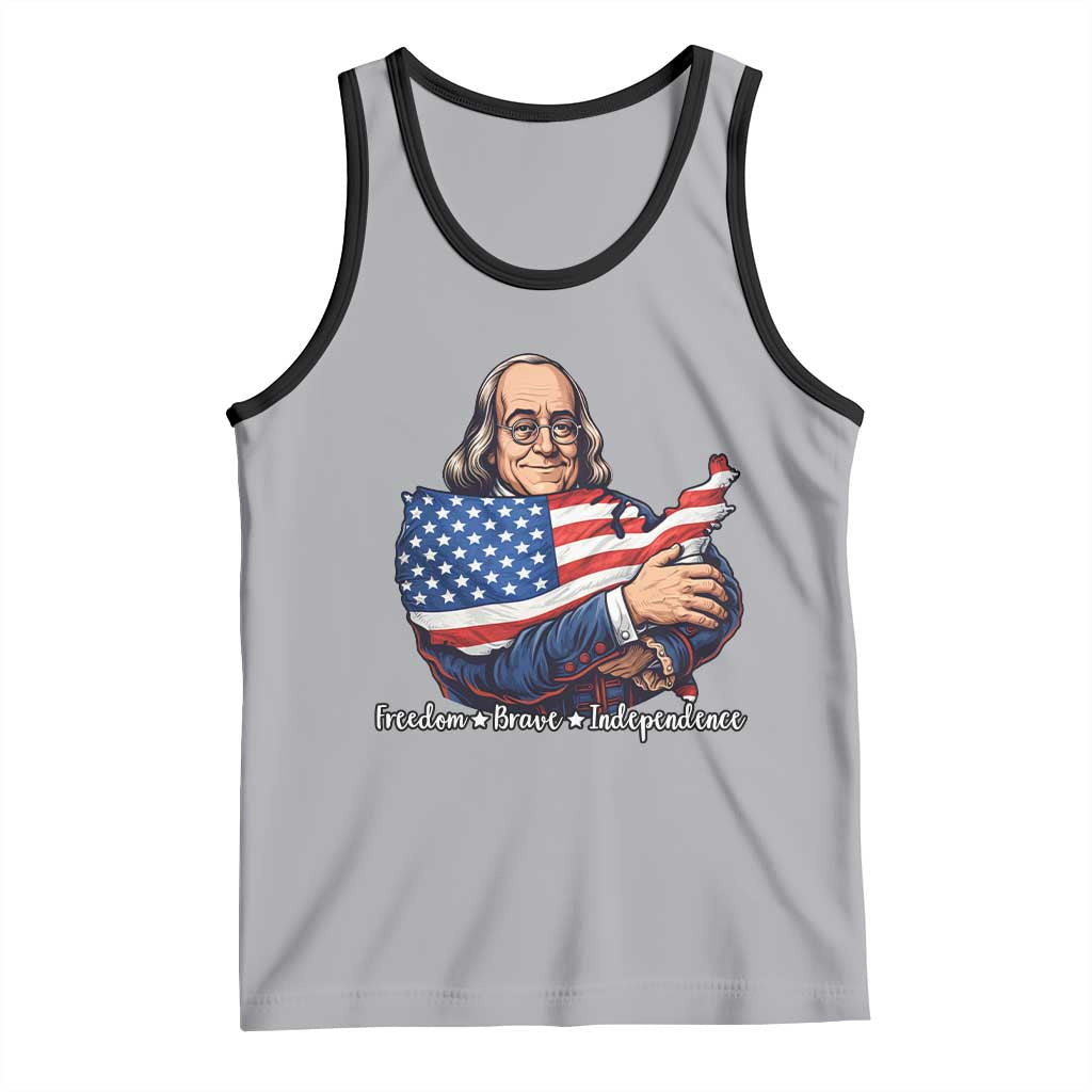 Benjamin Franklin Tank Top Freedom Liberty Independence American History TS12 Athletic Heather Black Print Your Wear