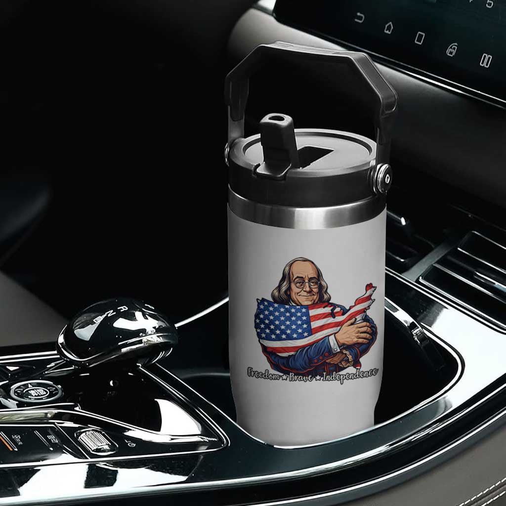 Benjamin Franklin Flip Straw Tumbler Freedom Liberty Independence American History TS12 Print Your Wear