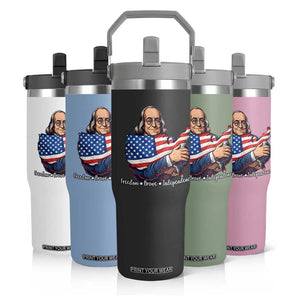 Benjamin Franklin Flip Straw Tumbler Freedom Liberty Independence American History TS12 Print Your Wear