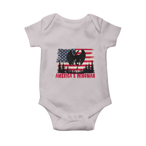 Mothman Americas Wingman Baby Onesie Funny Patriotic Cryptid TS12 Ice Gray Print Your Wear
