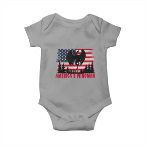 Mothman Americas Wingman Baby Onesie Funny Patriotic Cryptid TS12 Sport Gray Print Your Wear
