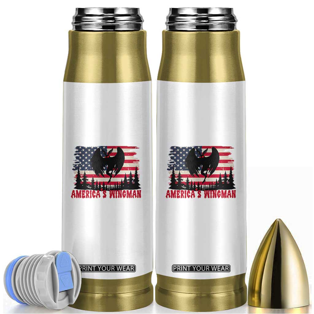 Mothman Americas Wingman Bullet Tumbler Funny Patriotic Cryptid TS12 White Print Your Wear