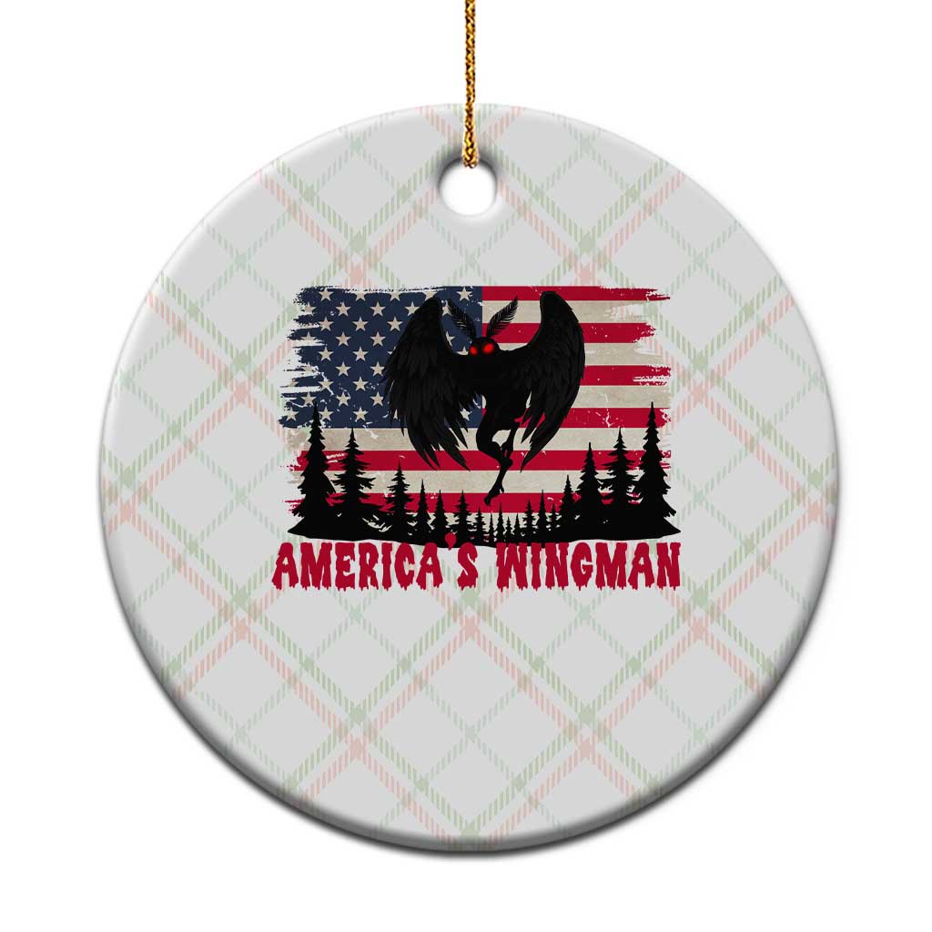 Mothman Americas Wingman Ceramic Ornament Funny Patriotic Cryptid TS12 1pc Christmas Plaid Print Your Wear