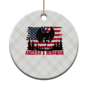 Mothman Americas Wingman Ceramic Ornament Funny Patriotic Cryptid TS12 1pc Christmas Plaid Print Your Wear