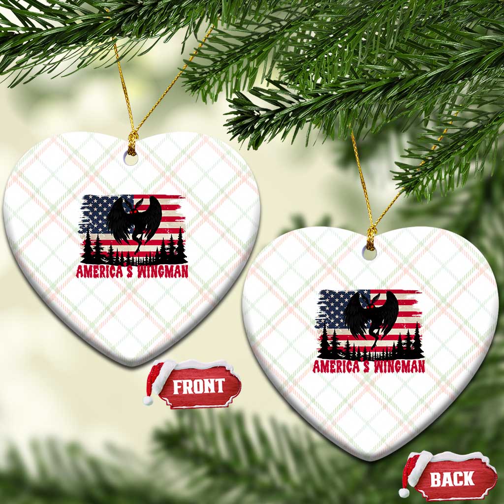 Mothman Americas Wingman Ceramic Ornament Funny Patriotic Cryptid TS12 Print Your Wear