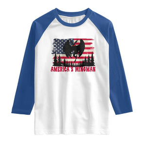 Mothman Americas Wingman Raglan Shirt Funny Patriotic Cryptid TS12 White Royal Print Your Wear