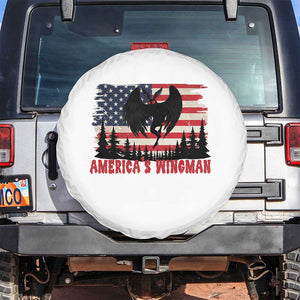 Mothman Americas Wingman Spare Tire Cover Funny Patriotic Cryptid TS12 No hole White Print Your Wear