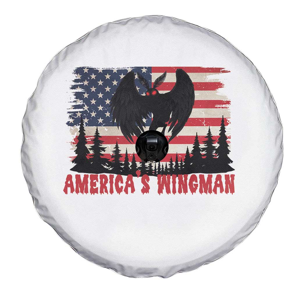 Mothman Americas Wingman Spare Tire Cover Funny Patriotic Cryptid TS12 Print Your Wear