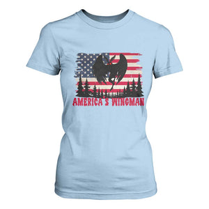 Mothman Americas Wingman T Shirt For Women Funny Patriotic Cryptid TS12 Light Blue Print Your Wear