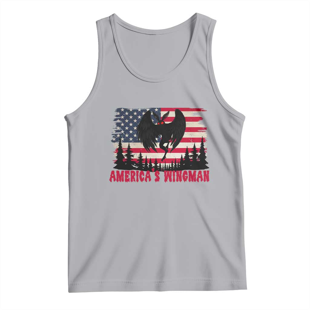 Mothman Americas Wingman Tank Top Funny Patriotic Cryptid TS12 Athletic Heather Print Your Wear