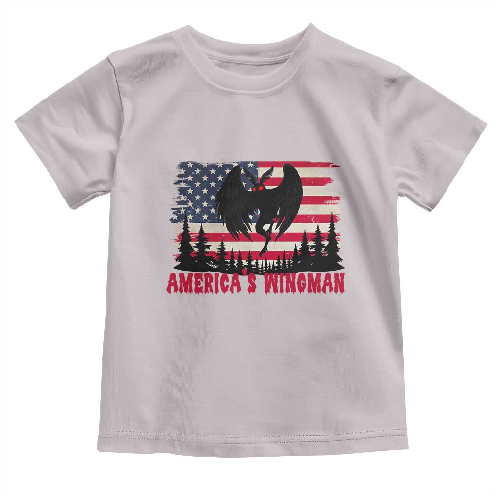 Mothman Americas Wingman Toddler T Shirt Funny Patriotic Cryptid TS12 Ice Gray Print Your Wear