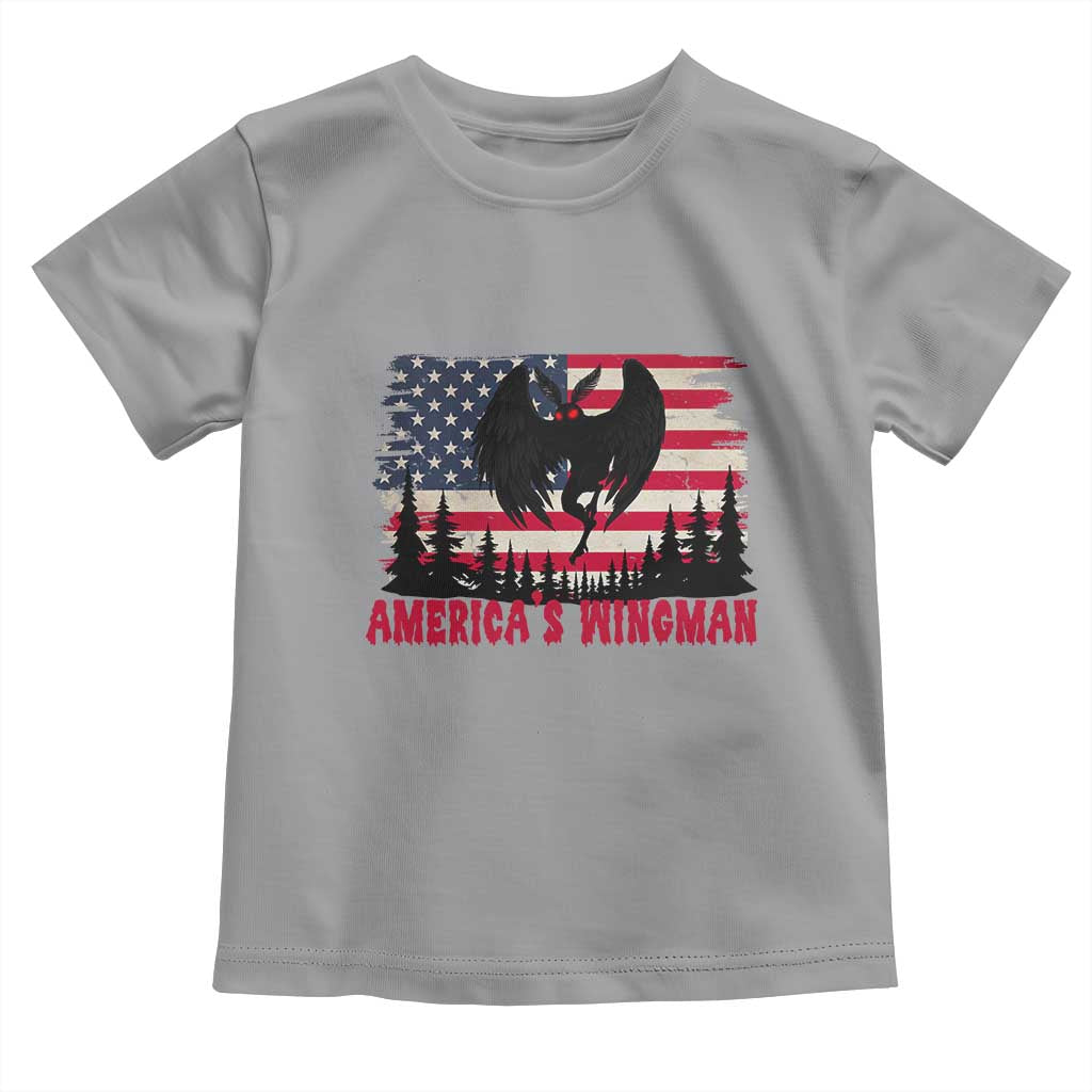Mothman Americas Wingman Toddler T Shirt Funny Patriotic Cryptid TS12 Sport Gray Print Your Wear