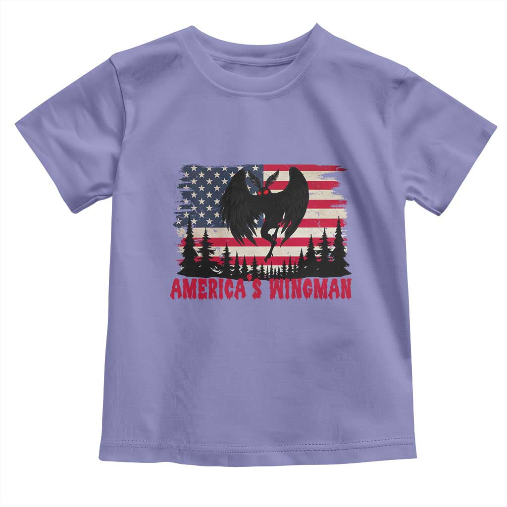 Mothman Americas Wingman Toddler T Shirt Funny Patriotic Cryptid TS12 Violet Print Your Wear