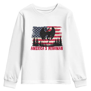 Mothman Americas Wingman Youth Sweatshirt Funny Patriotic Cryptid TS12 White Print Your Wear