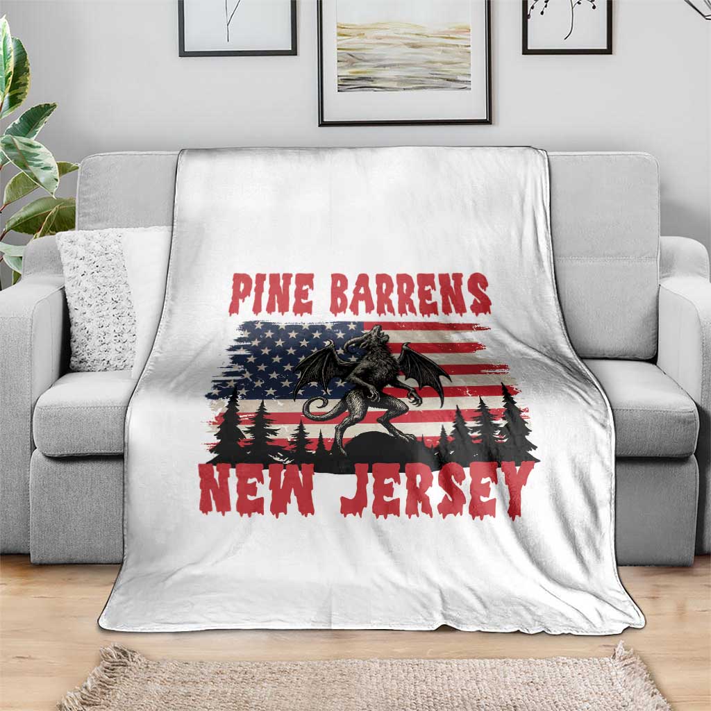 Patriotic Jersey Devil Throw Blanket Pine Barrens New Jersey Cryptid TS12 Print Your Wear