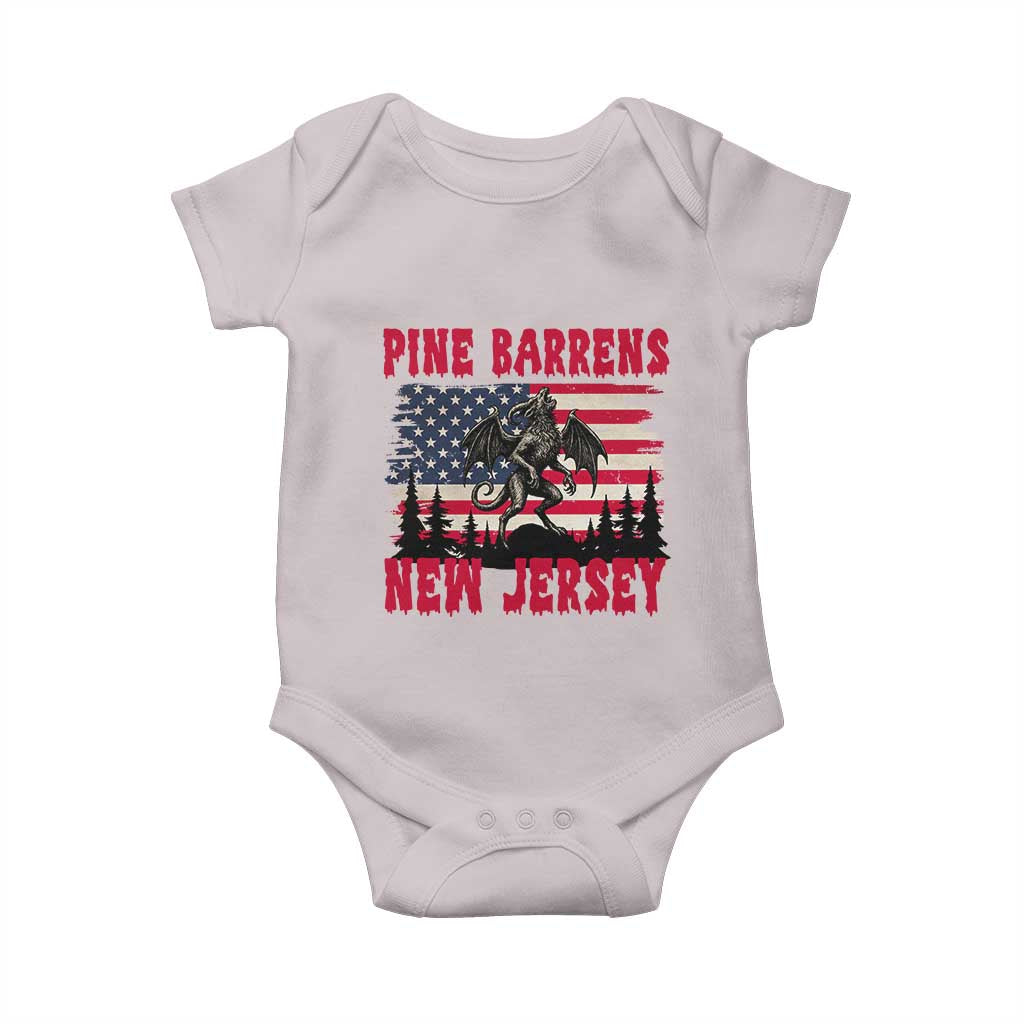 Patriotic Jersey Devil Baby Onesie Pine Barrens New Jersey Cryptid TS12 Ice Gray Print Your Wear