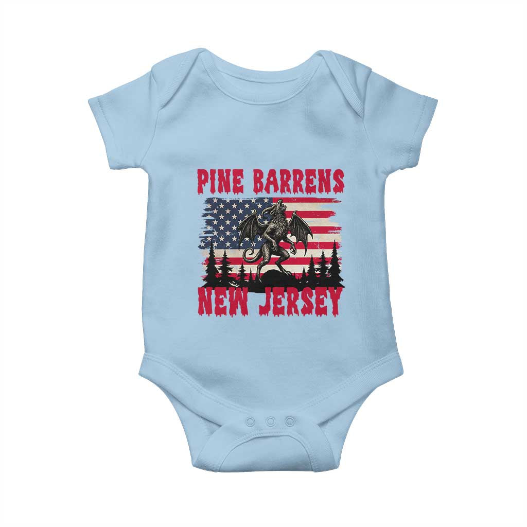Patriotic Jersey Devil Baby Onesie Pine Barrens New Jersey Cryptid TS12 Light Blue Print Your Wear