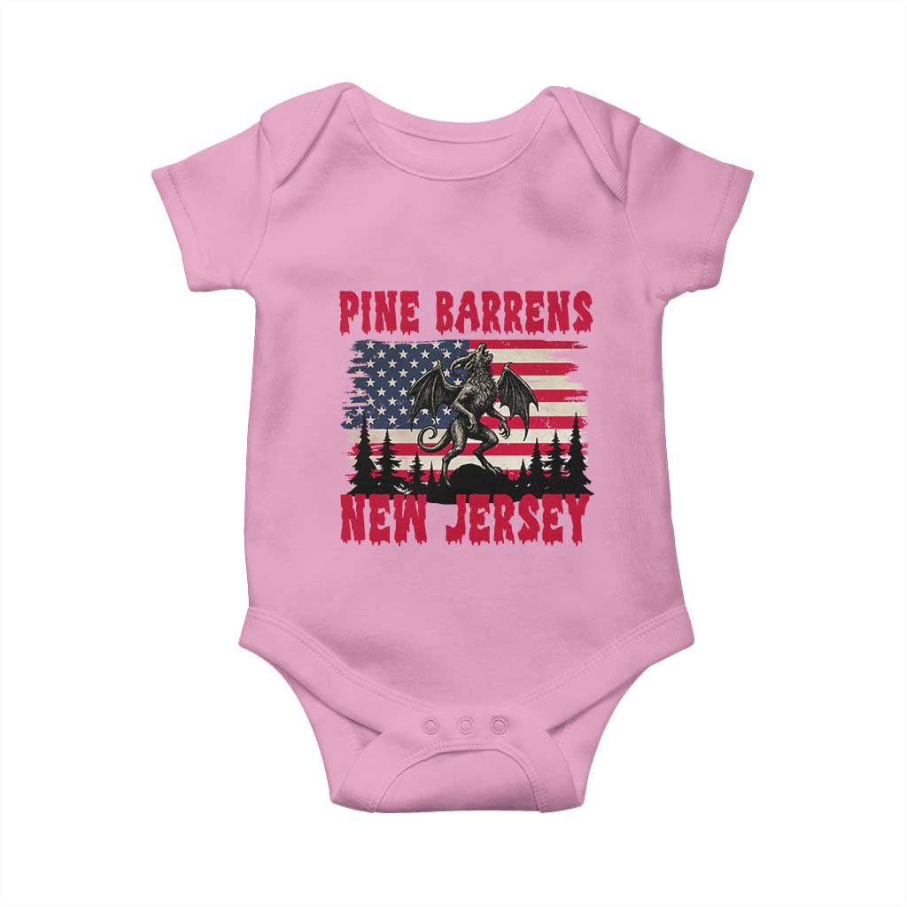 Patriotic Jersey Devil Baby Onesie Pine Barrens New Jersey Cryptid TS12 Light Pink Print Your Wear