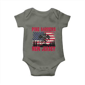 Patriotic Jersey Devil Baby Onesie Pine Barrens New Jersey Cryptid TS12 Military Green Print Your Wear