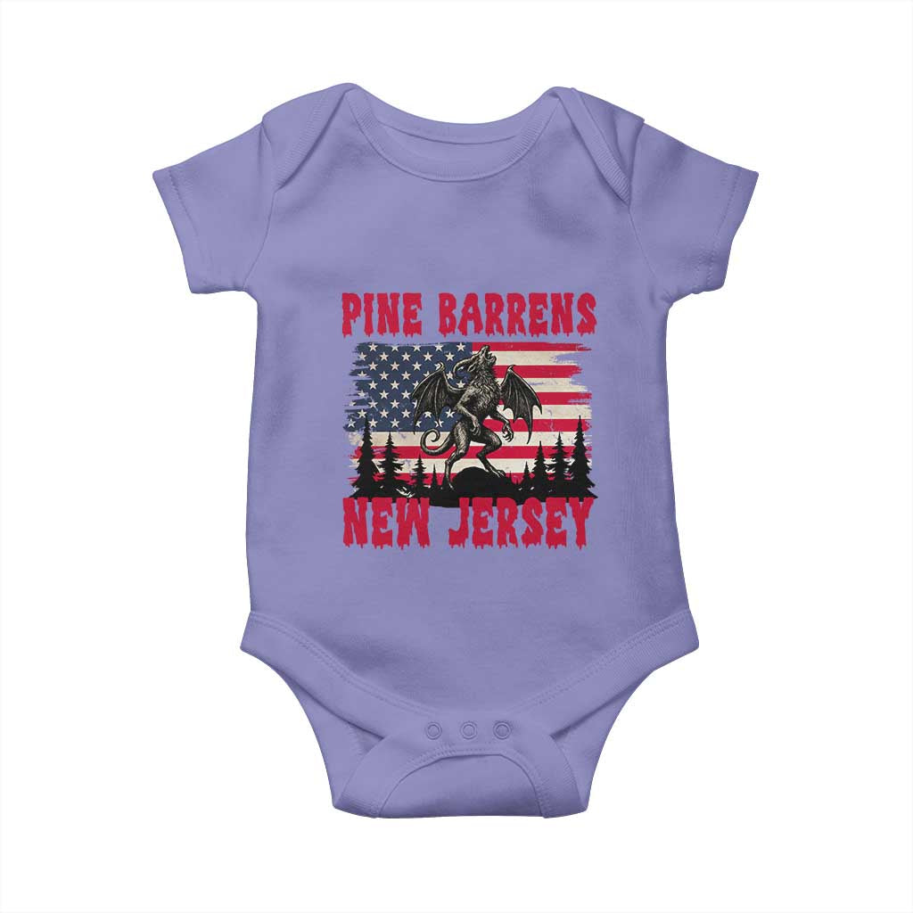 Patriotic Jersey Devil Baby Onesie Pine Barrens New Jersey Cryptid TS12 Violet Print Your Wear