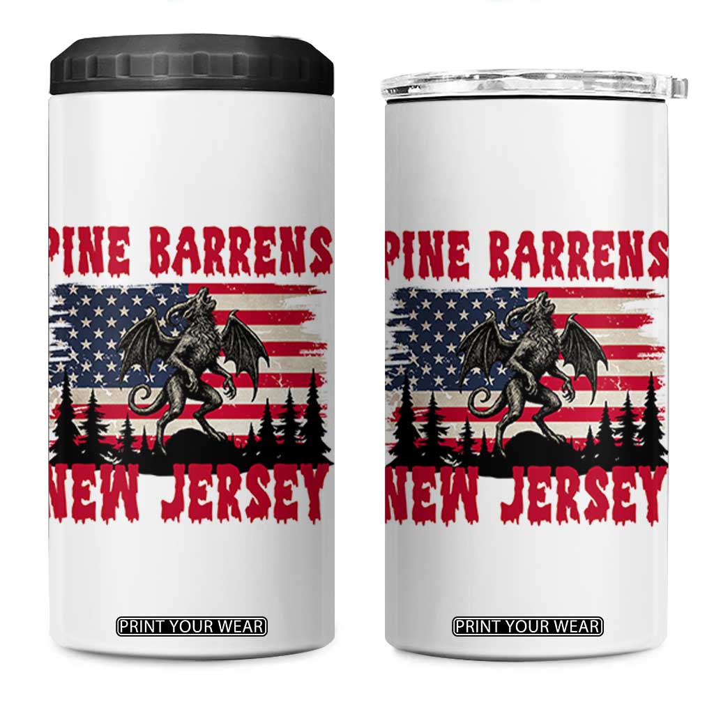 Patriotic Jersey Devil 4 in 1 Can Cooler Tumbler Pine Barrens New Jersey Cryptid TS12 One Size: 16 oz White Print Your Wear
