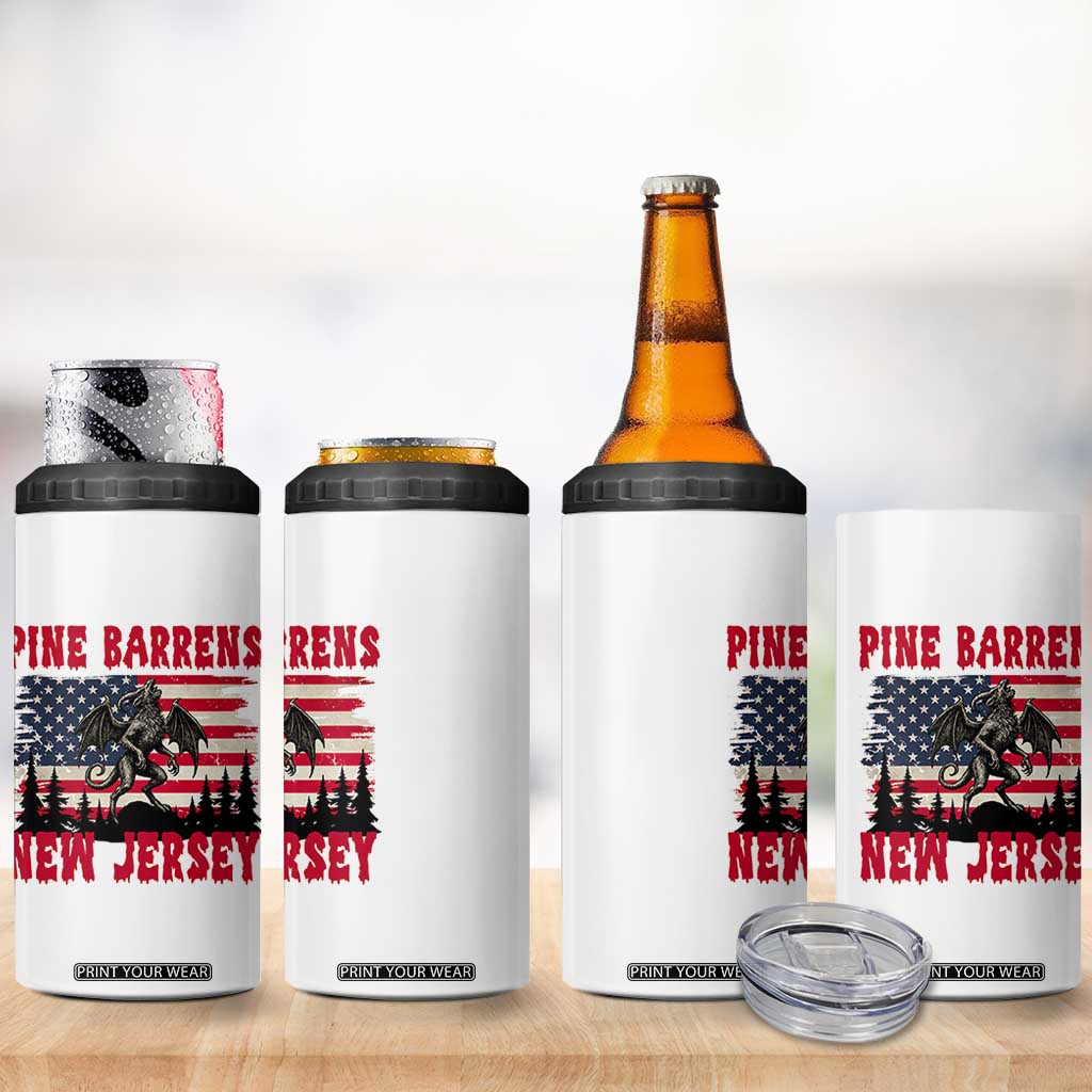 Patriotic Jersey Devil 4 in 1 Can Cooler Tumbler Pine Barrens New Jersey Cryptid TS12 Print Your Wear
