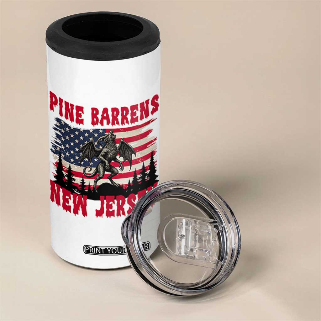 Patriotic Jersey Devil 4 in 1 Can Cooler Tumbler Pine Barrens New Jersey Cryptid TS12 Print Your Wear