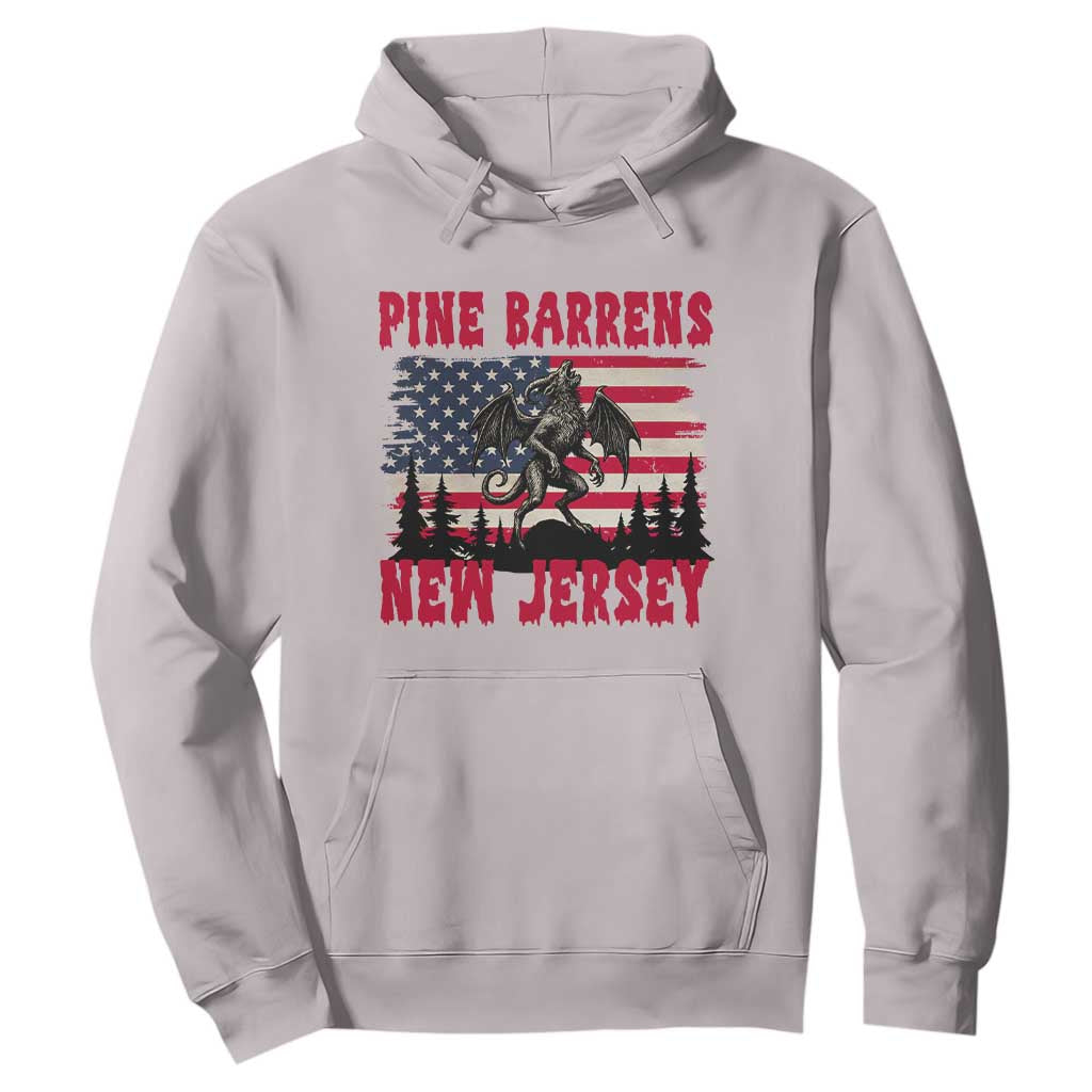 Patriotic Jersey Devil Hoodie Pine Barrens New Jersey Cryptid TS12 Ice Gray Print Your Wear