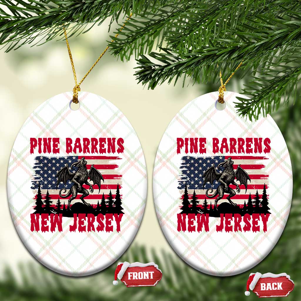 Patriotic Jersey Devil Ceramic Ornament Pine Barrens New Jersey Cryptid TS12 Print Your Wear
