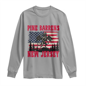 Patriotic Jersey Devil Long Sleeve Shirt Pine Barrens New Jersey Cryptid TS12 Sport Gray Print Your Wear