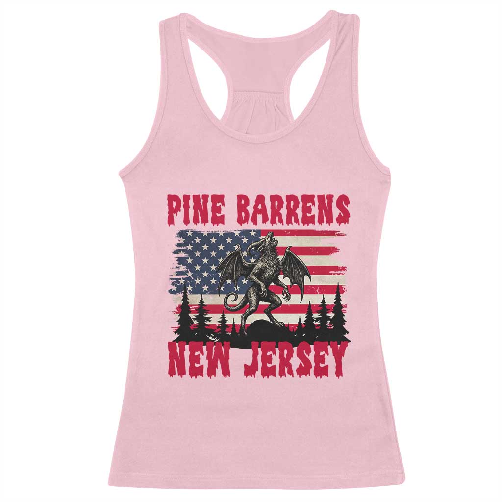 Patriotic Jersey Devil Racerback Tank Top Pine Barrens New Jersey Cryptid TS12 Light Pink Print Your Wear