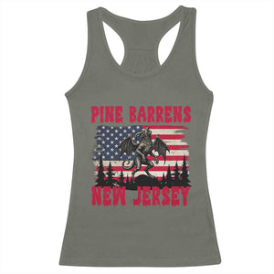 Patriotic Jersey Devil Racerback Tank Top Pine Barrens New Jersey Cryptid TS12 Military Green Print Your Wear