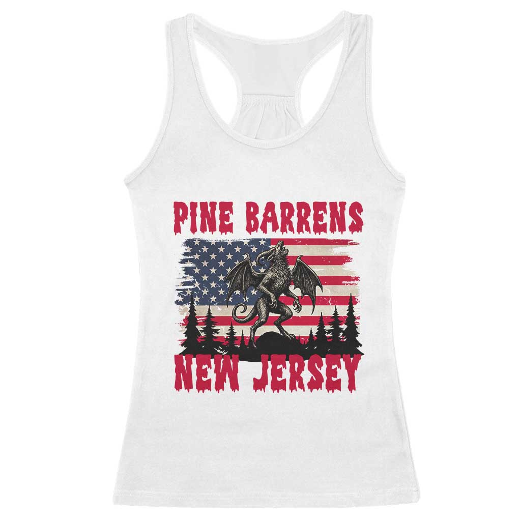 Patriotic Jersey Devil Racerback Tank Top Pine Barrens New Jersey Cryptid TS12 White Print Your Wear