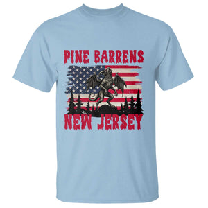 Patriotic Jersey Devil T Shirt Pine Barrens New Jersey Cryptid TS12 Light Blue Print Your Wear