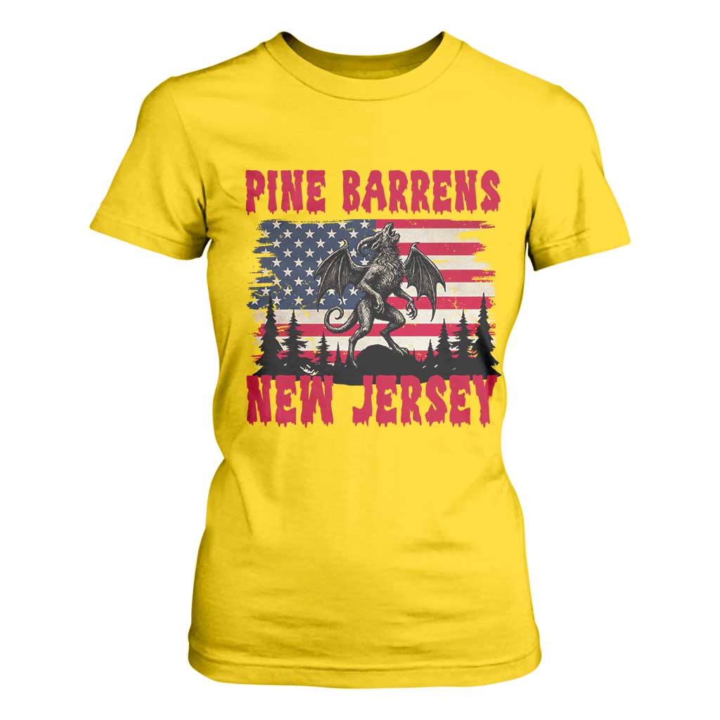 Patriotic Jersey Devil T Shirt For Women Pine Barrens New Jersey Cryptid TS12 Daisy Print Your Wear