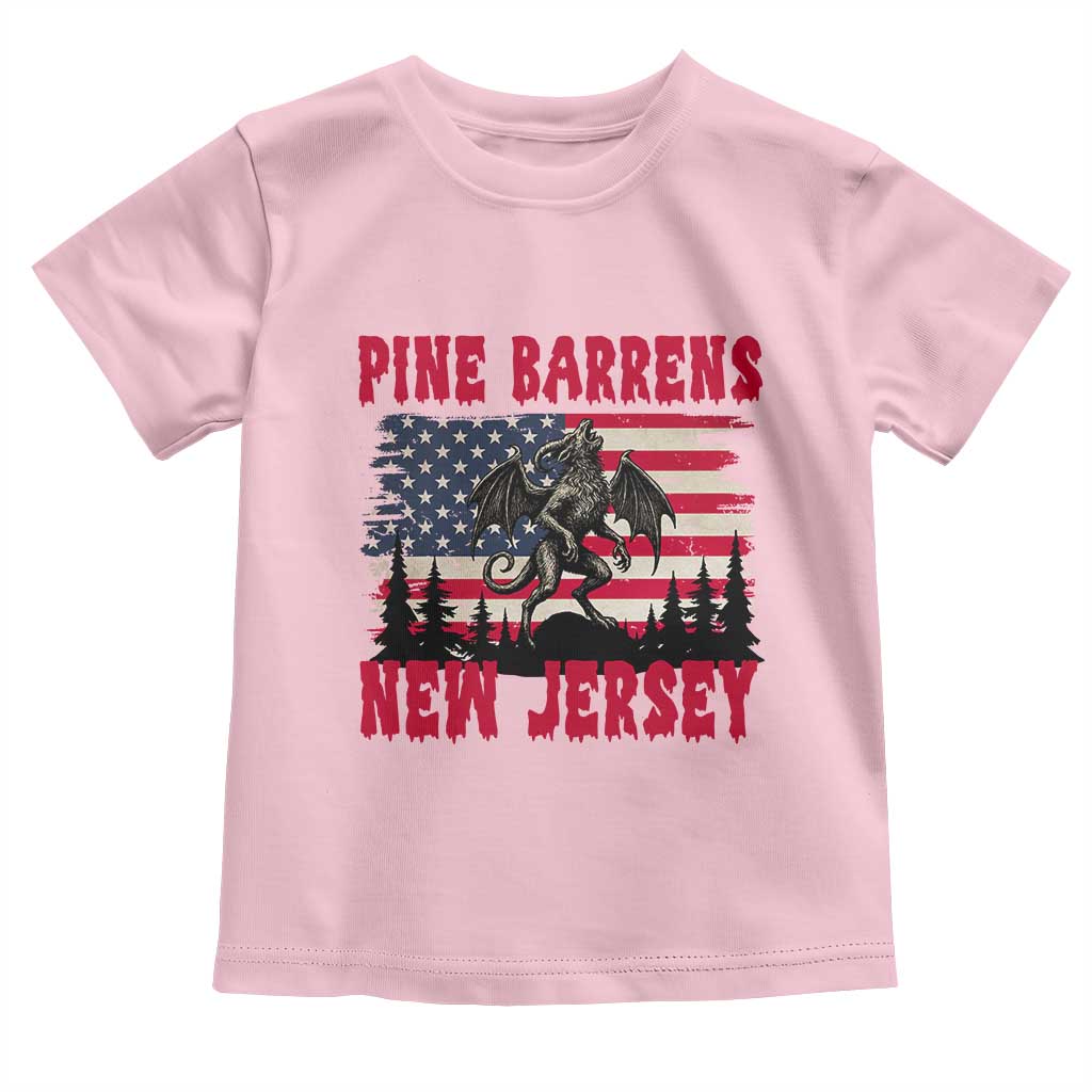 Patriotic Jersey Devil Toddler T Shirt Pine Barrens New Jersey Cryptid TS12 Light Pink Print Your Wear
