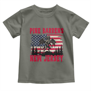 Patriotic Jersey Devil Toddler T Shirt Pine Barrens New Jersey Cryptid TS12 Military Green Print Your Wear