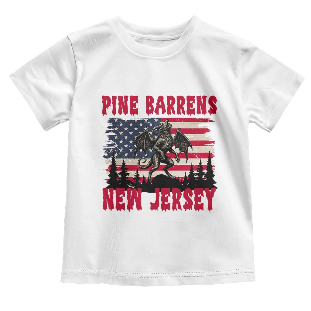 Patriotic Jersey Devil Toddler T Shirt Pine Barrens New Jersey Cryptid TS12 White Print Your Wear