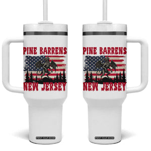 Patriotic Jersey Devil Tumbler With Handle Pine Barrens New Jersey Cryptid TS12 One Size: 40 oz White Print Your Wear