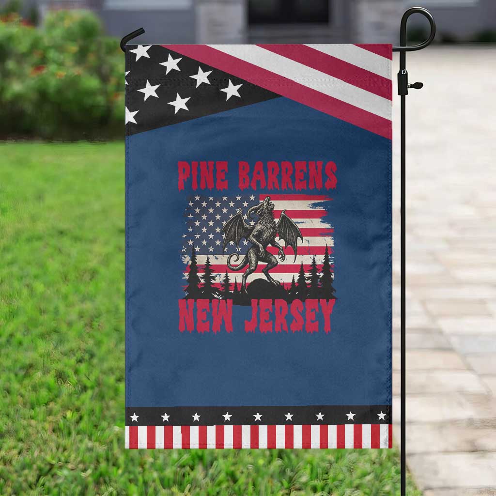Patriotic Jersey Devil Garden Flag Pine Barrens New Jersey Cryptid TS12 Classic Blue Black Print Your Wear