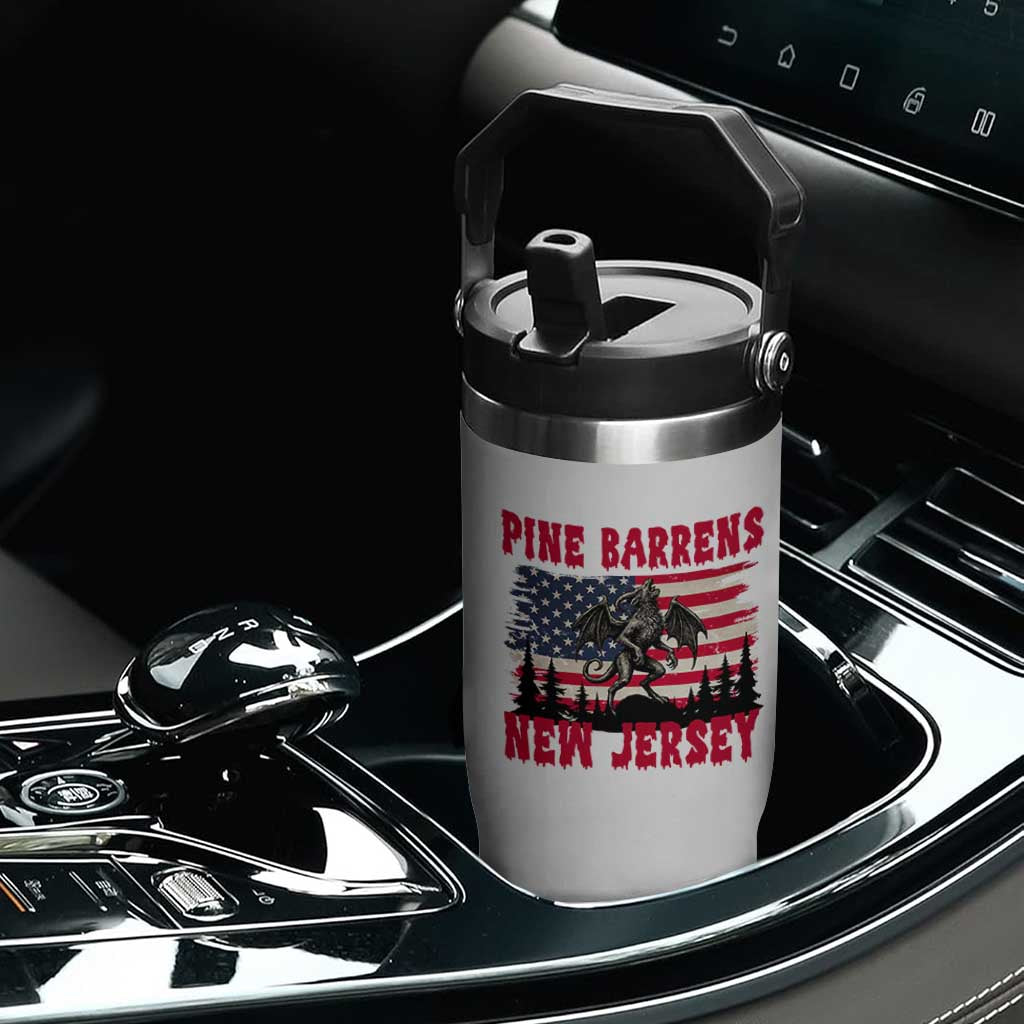 Patriotic Jersey Devil Flip Straw Tumbler Pine Barrens New Jersey Cryptid TS12 Print Your Wear