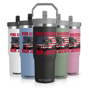 Patriotic Jersey Devil Flip Straw Tumbler Pine Barrens New Jersey Cryptid TS12 Print Your Wear