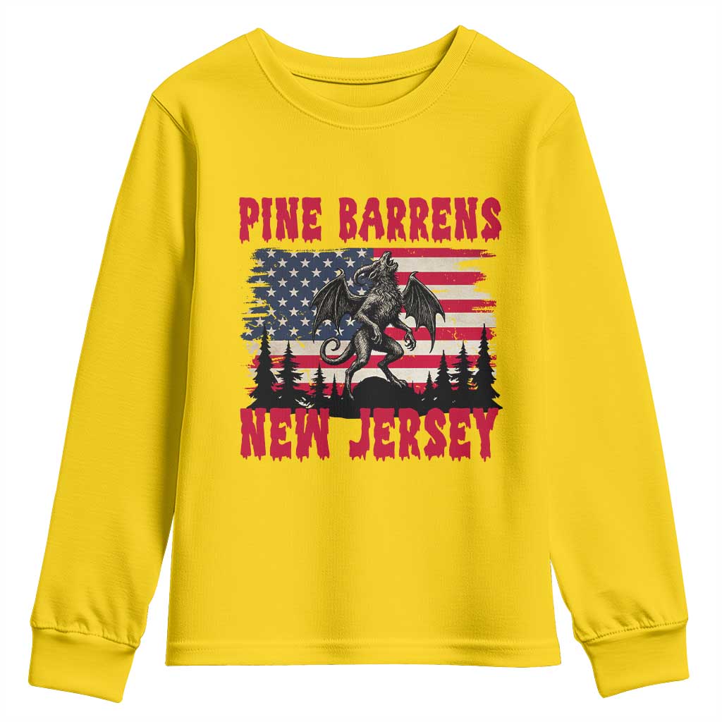 Patriotic Jersey Devil Youth Sweatshirt Pine Barrens New Jersey Cryptid TS12 Daisy Print Your Wear