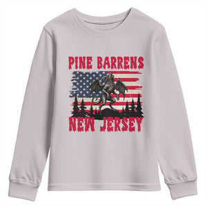 Patriotic Jersey Devil Youth Sweatshirt Pine Barrens New Jersey Cryptid TS12 Ice Gray Print Your Wear