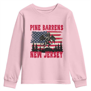 Patriotic Jersey Devil Youth Sweatshirt Pine Barrens New Jersey Cryptid TS12 Light Pink Print Your Wear