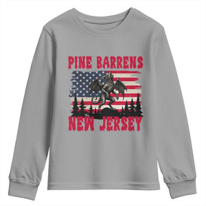Patriotic Jersey Devil Youth Sweatshirt Pine Barrens New Jersey Cryptid TS12 Sport Gray Print Your Wear
