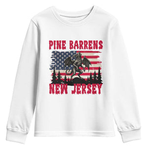 Patriotic Jersey Devil Youth Sweatshirt Pine Barrens New Jersey Cryptid TS12 White Print Your Wear