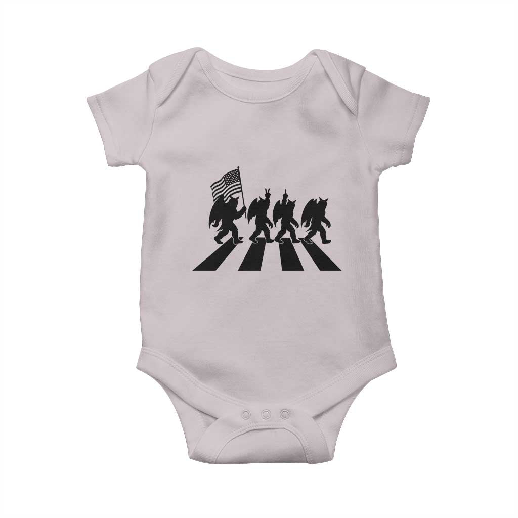 Funny Patriotic Mothman Baby Onesie Cryptid Lover Gift TS12 Ice Gray Print Your Wear
